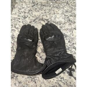 First FI-143-GL Mens Black Leather Knuckle Armor Motorcycle Riding Gloves XL